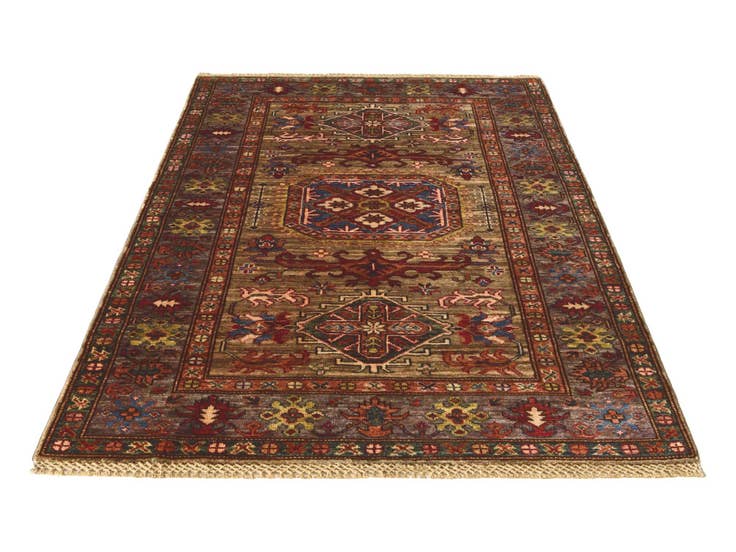 Detail image of 3' 4 x 5' Hand Knotted Kazak Rug