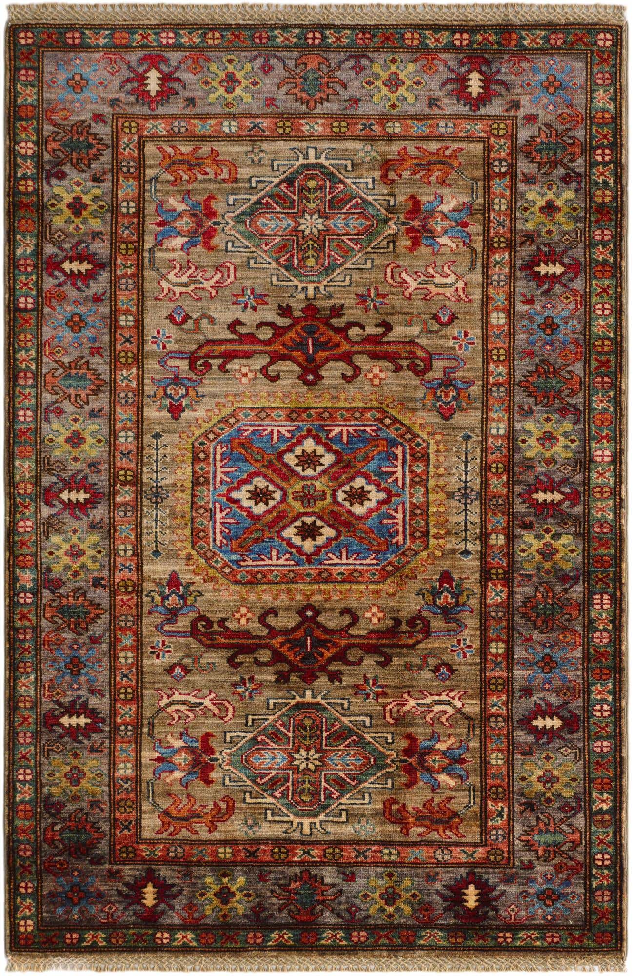 3' 4 x 5' Hand Knotted Kazak Rug