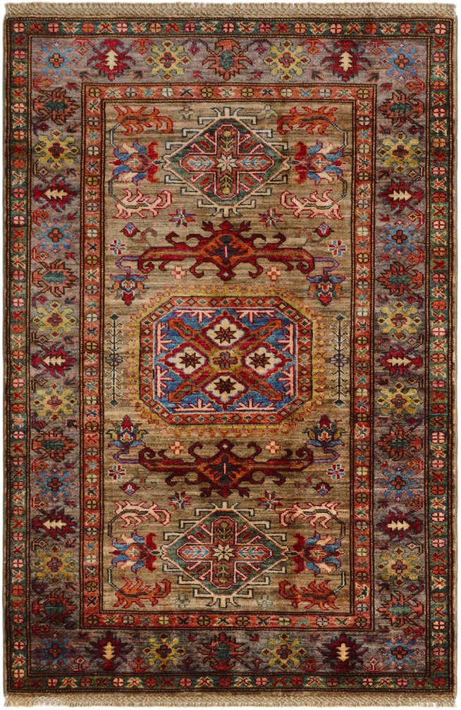 3' 4 x 5' Hand Knotted Kazak Rug