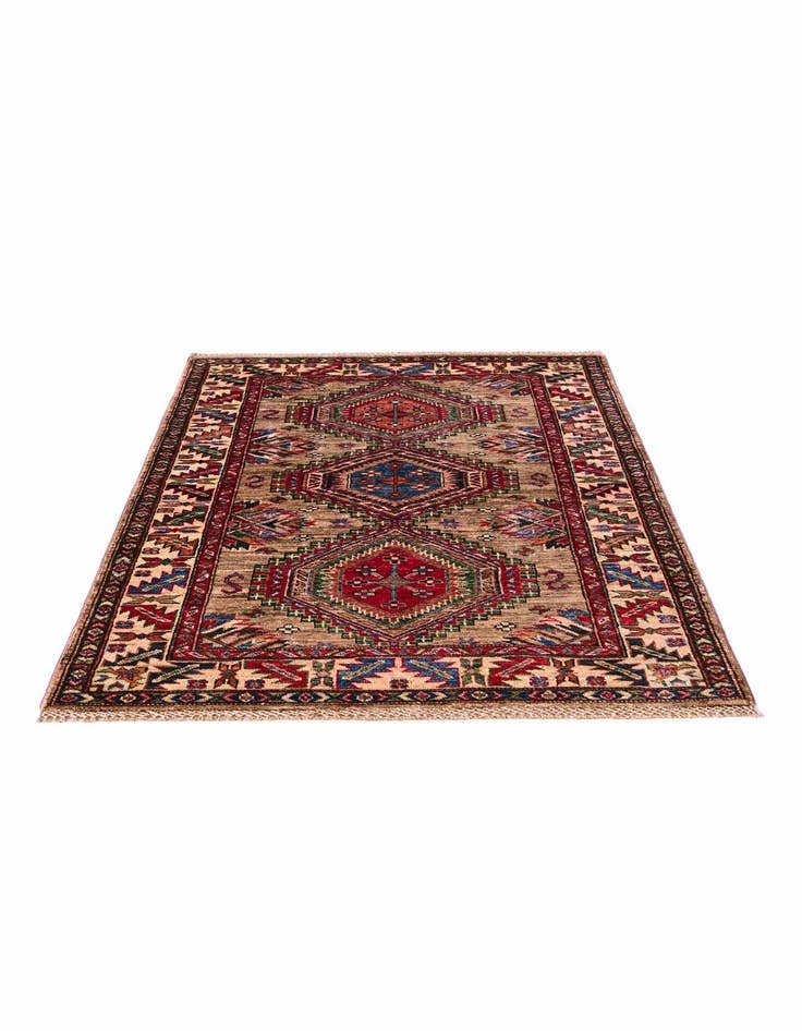 Detail image of 3' 4 x 4' 11 Hand Knotted Kazak Rug