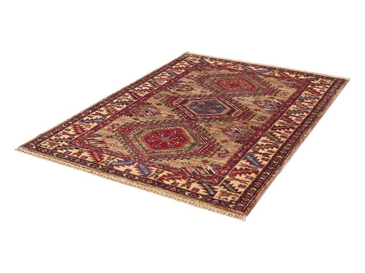 Detail image of 3' 4 x 4' 11 Hand Knotted Kazak Rug