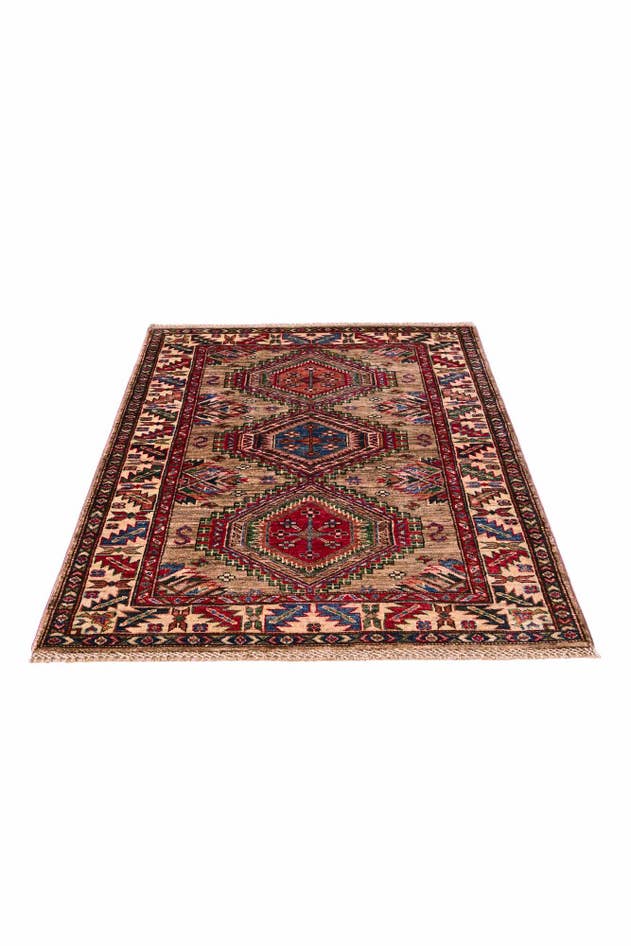 Detail image of 3' 4 x 4' 11 Hand Knotted Kazak Rug