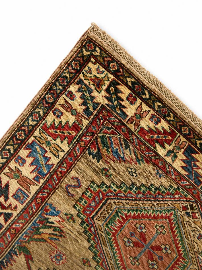Detail image of 3' 4 x 4' 11 Hand Knotted Kazak Rug