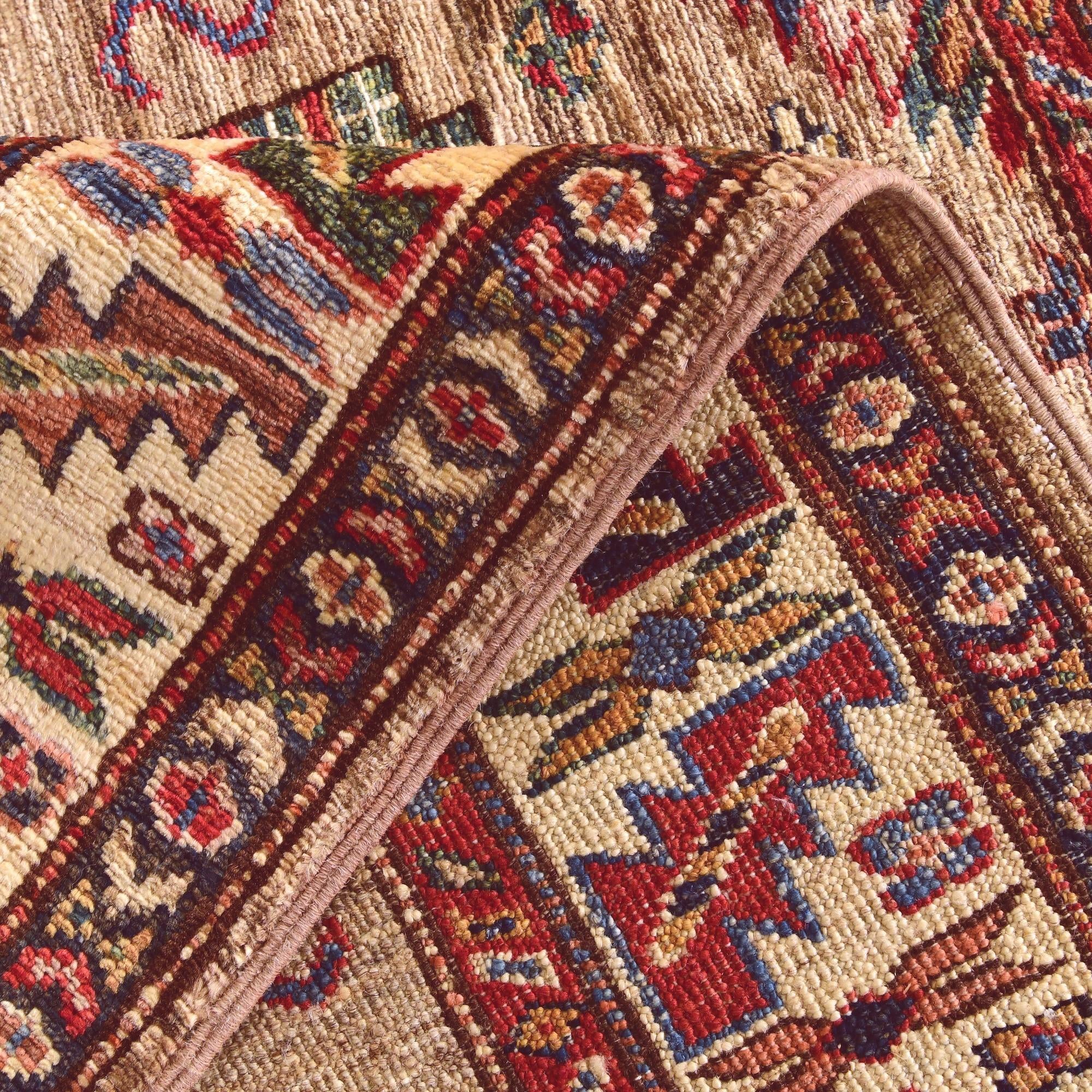 3' 4 x 4' 11 Hand Knotted Kazak Rug