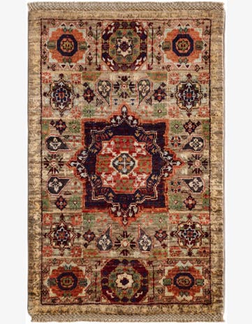 2' x 3' 2 Hand Knotted Mamluk Ziegler Rug