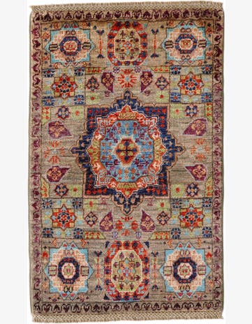 2' x 3' 2 Hand Knotted Mamluk Ziegler Rug