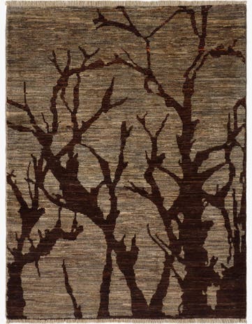 4' x 5' 3 Hand Knotted Ziegler Modern Rug