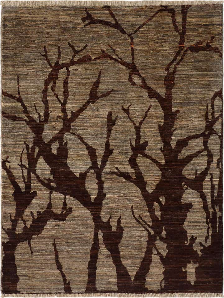 4' x 5' 3 Hand Knotted Ziegler Modern Rug