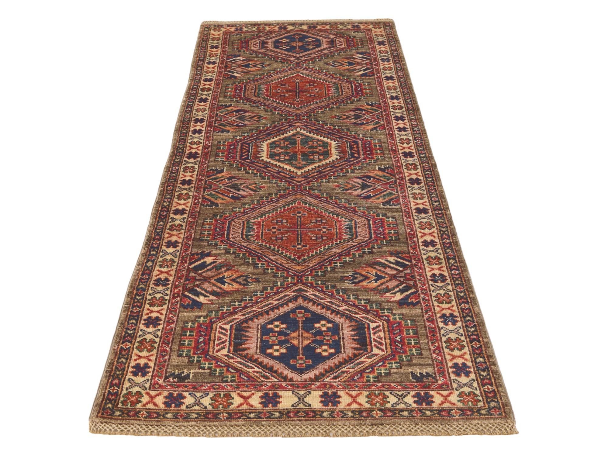 2' 6 x 7' Hand Knotted Kazak Runner Rug