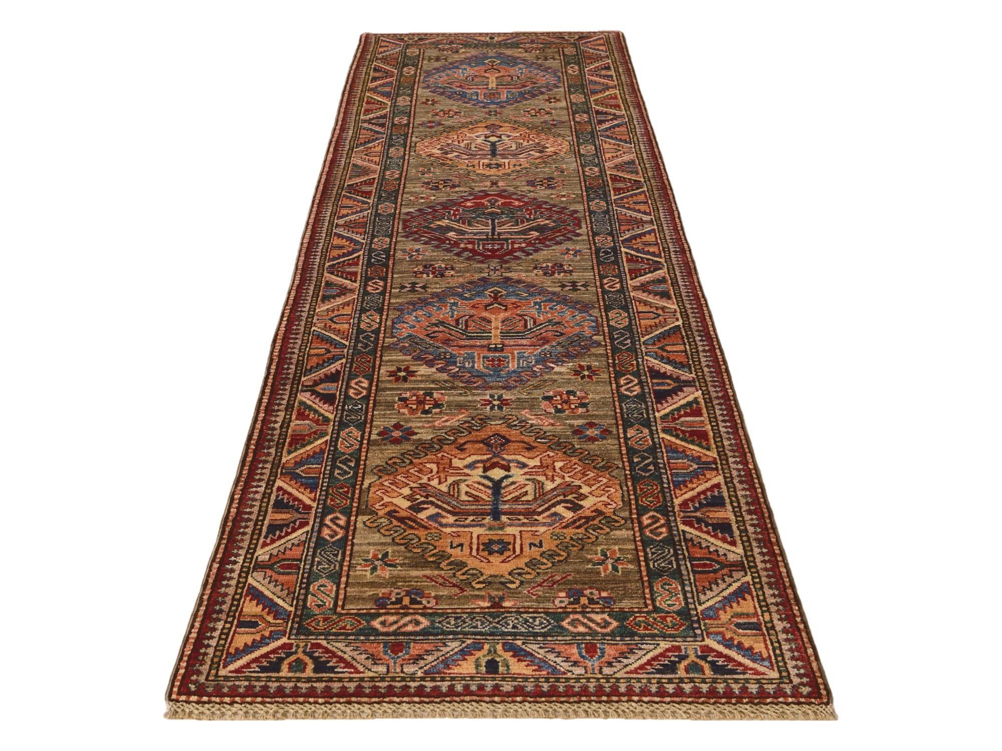 2' 9 x 9' Hand Knotted Kazak Runner Rug