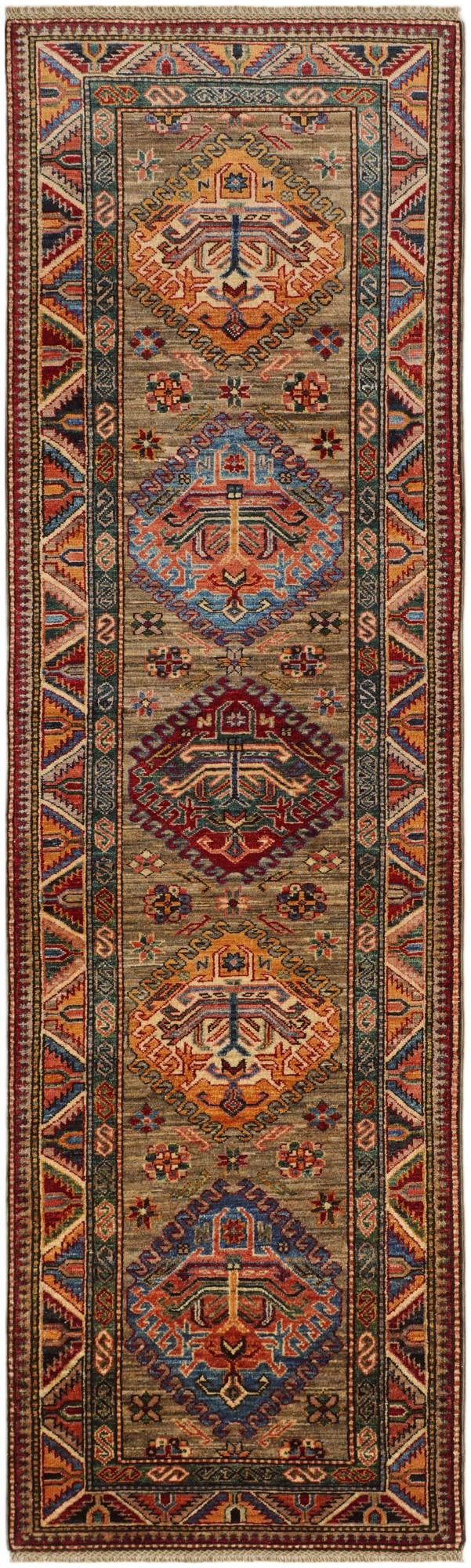 2' 9 x 9' Hand Knotted Kazak Runner Rug