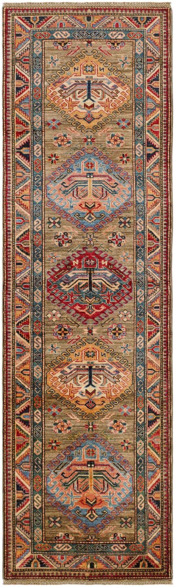 2' 9 x 9' 1 Hand Knotted Kazak Runner Rug