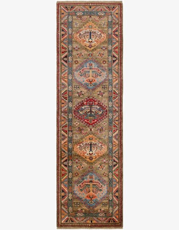 2' 9 x 9' 1 Hand Knotted Kazak Runner Rug