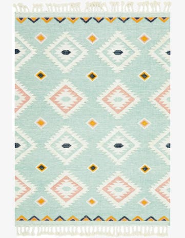 Light Aqua Hand Woven Arizona Wool Rug