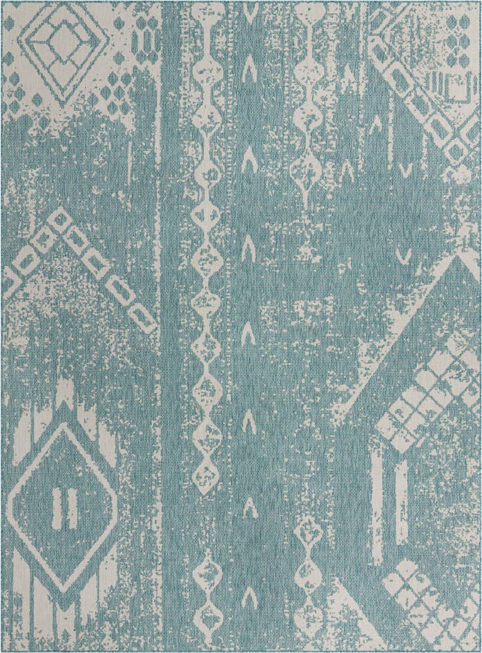 Detail image of 10' x 13' Easy-Clean Bohemian Indoor / Outdoor Rug
