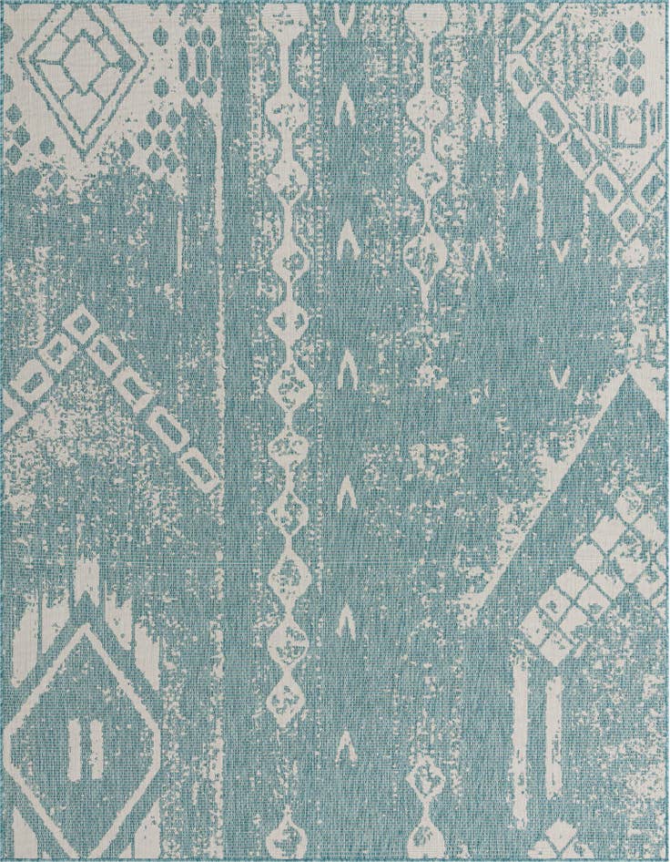 Detail image of 7' 10 x 10' Easy-Clean Bohemian Indoor / Outdoor Rug