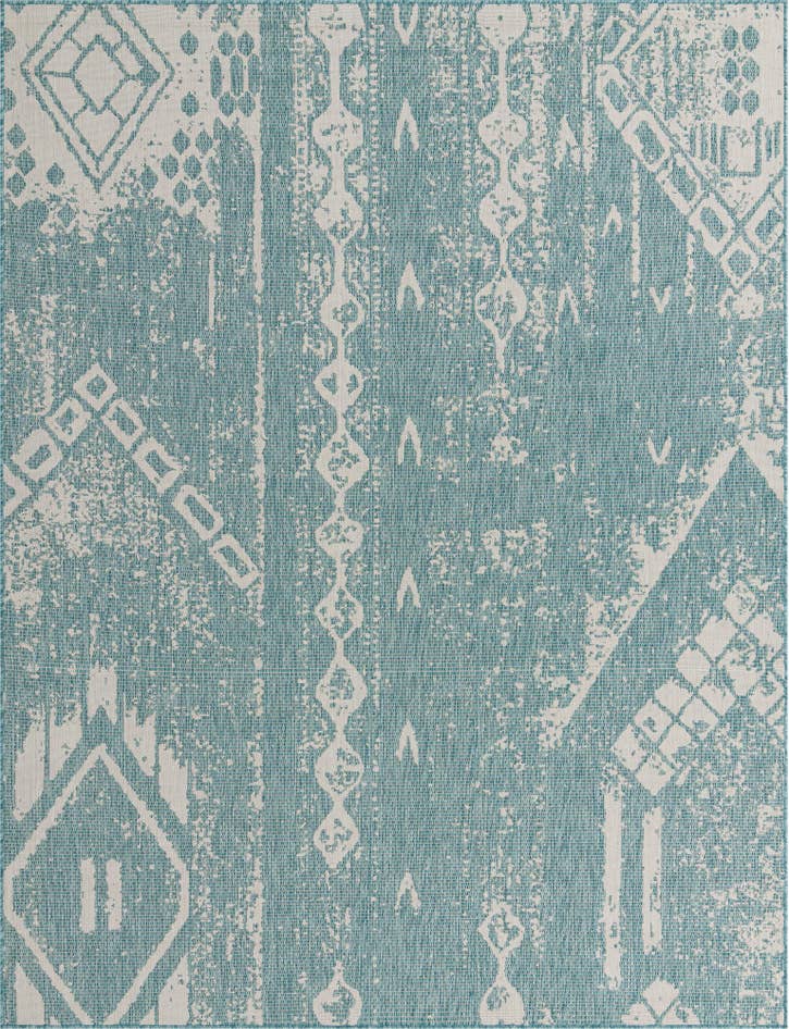 Detail image of 7' 10 x 10' Easy-Clean Bohemian Indoor / Outdoor Rug