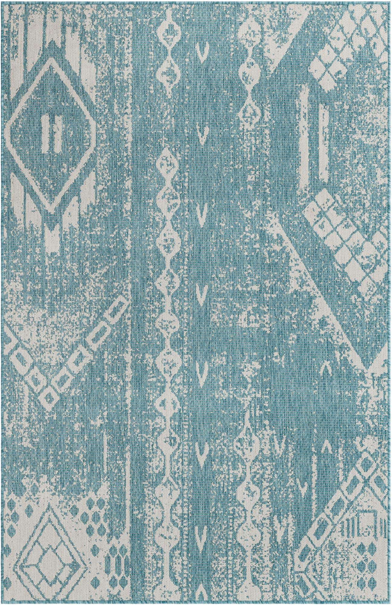 5' 3 x 8' Easy-Clean Bohemian Indoor / Outdoor Rug