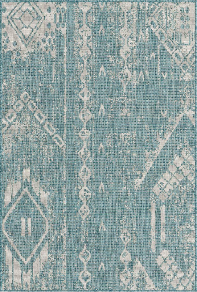 Detail image of 4' x 6' Easy-Clean Bohemian Indoor / Outdoor Rug