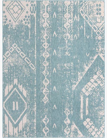 9' x 12' Easy-Clean Bohemian Indoor / Outdoor Rug