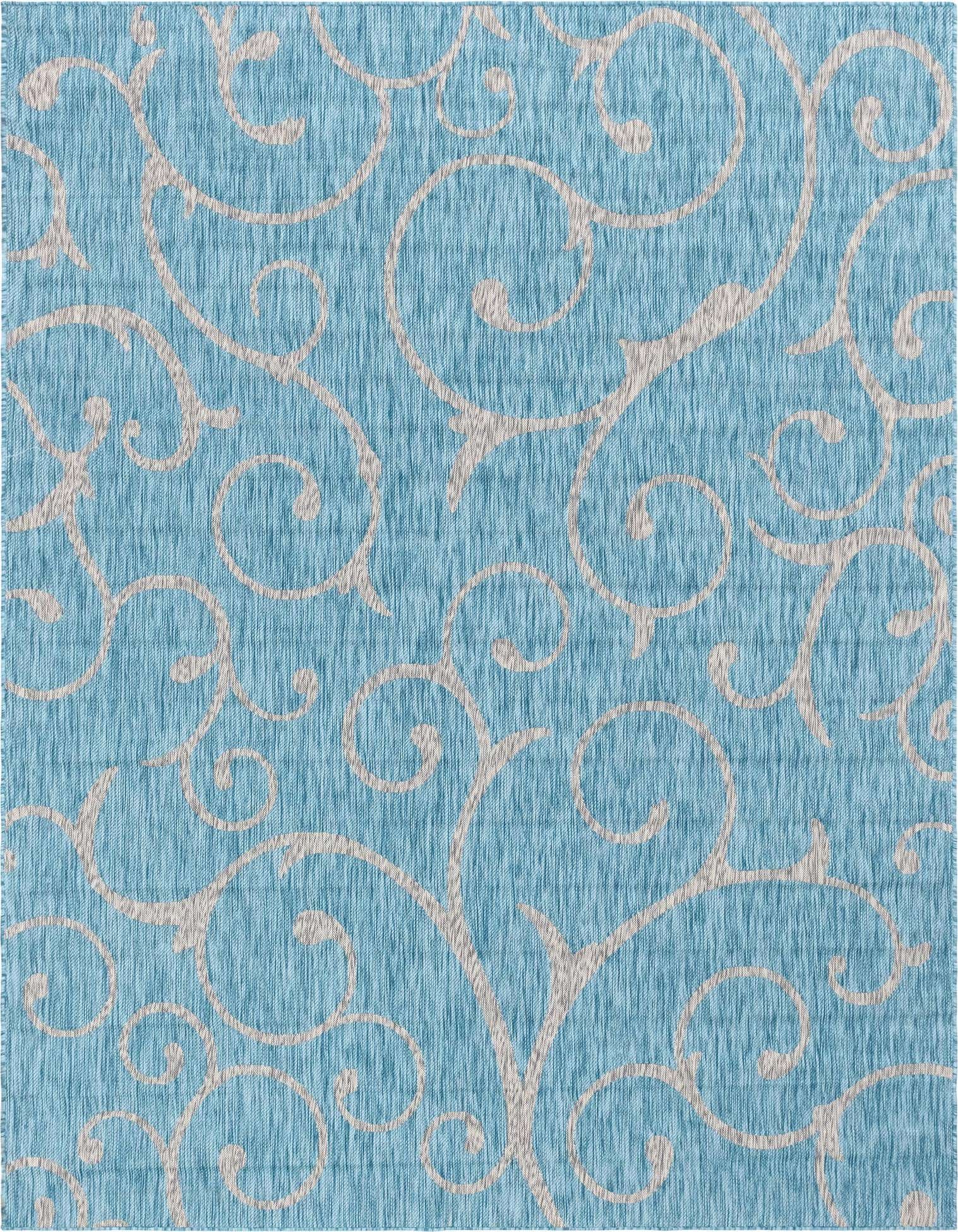 9' x 12' Easy-Clean Botanical Indoor / Outdoor Rug