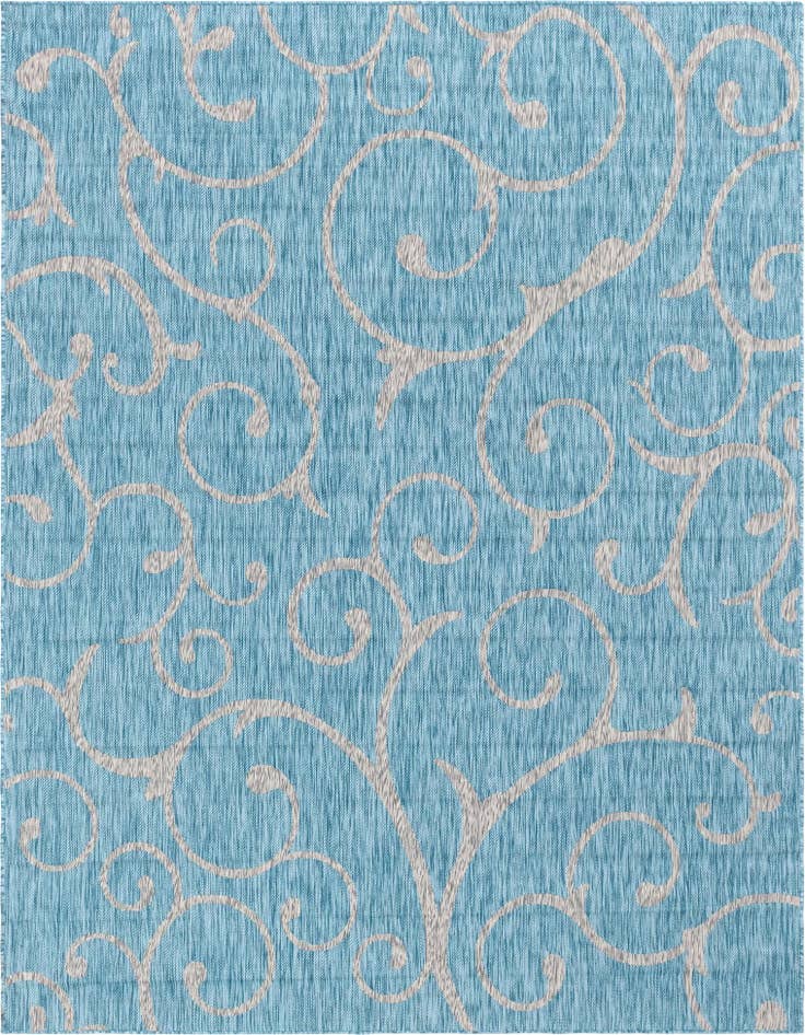 Detail image of 9' x 12' Easy-Clean Botanical Indoor / Outdoor Rug