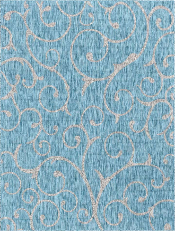 9' x 12' Easy-Clean Botanical Indoor / Outdoor Rug