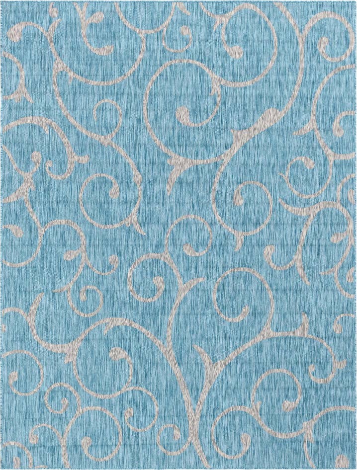 Detail image of 9' x 12' Easy-Clean Botanical Indoor / Outdoor Rug