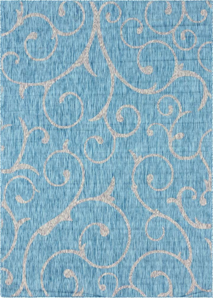 7' 10 x 11' Easy-Clean Botanical Indoor / Outdoor Rug
