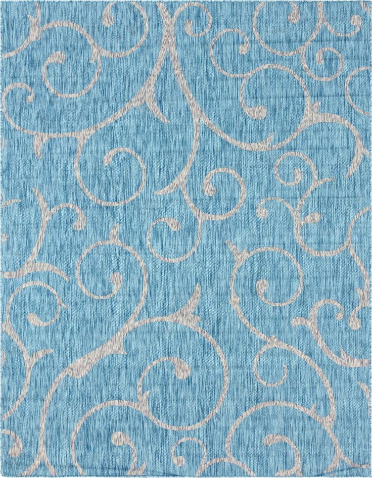 Detail image of 7' 10 x 11' Easy-Clean Botanical Indoor / Outdoor Rug