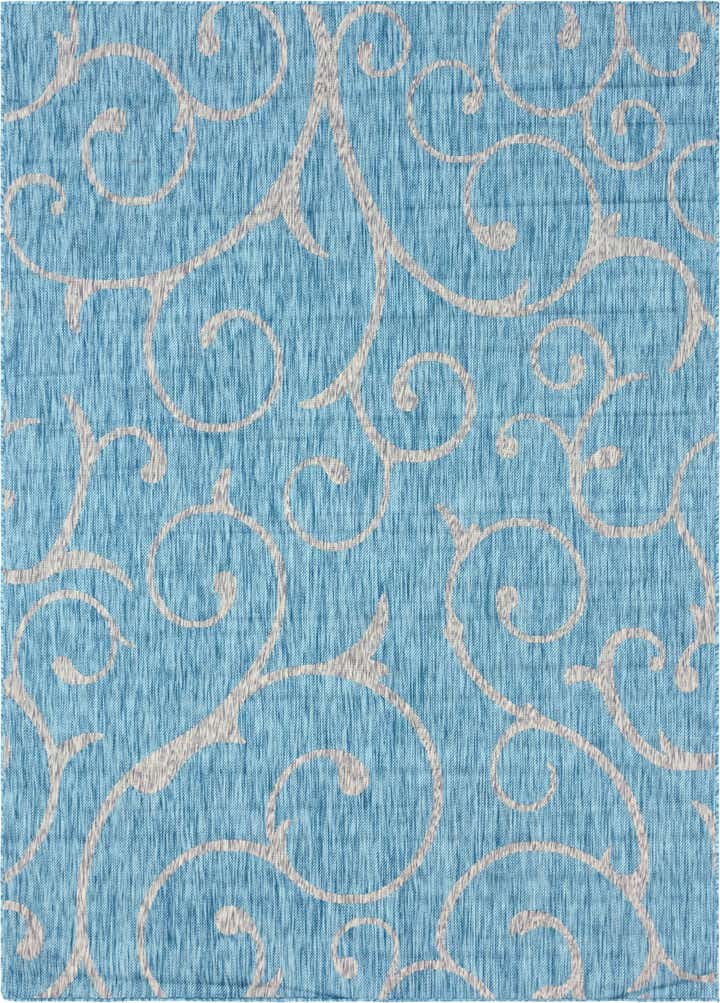 7' 10 x 11' Easy-Clean Botanical Indoor / Outdoor Rug