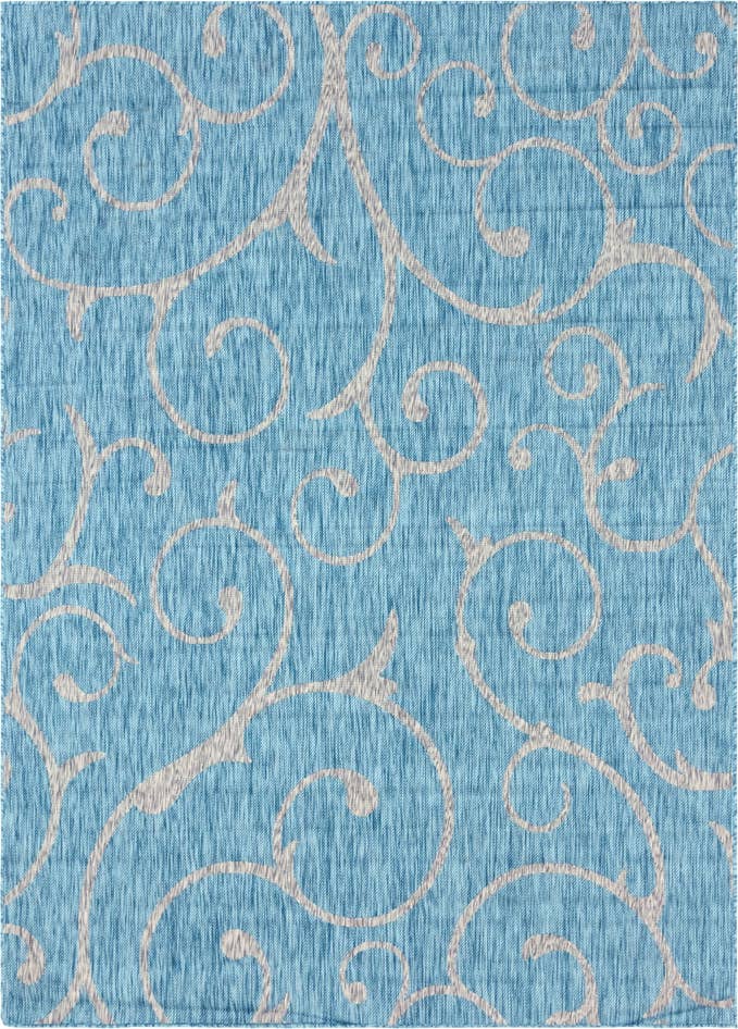 Detail image of 7' 10 x 11' Easy-Clean Botanical Indoor / Outdoor Rug