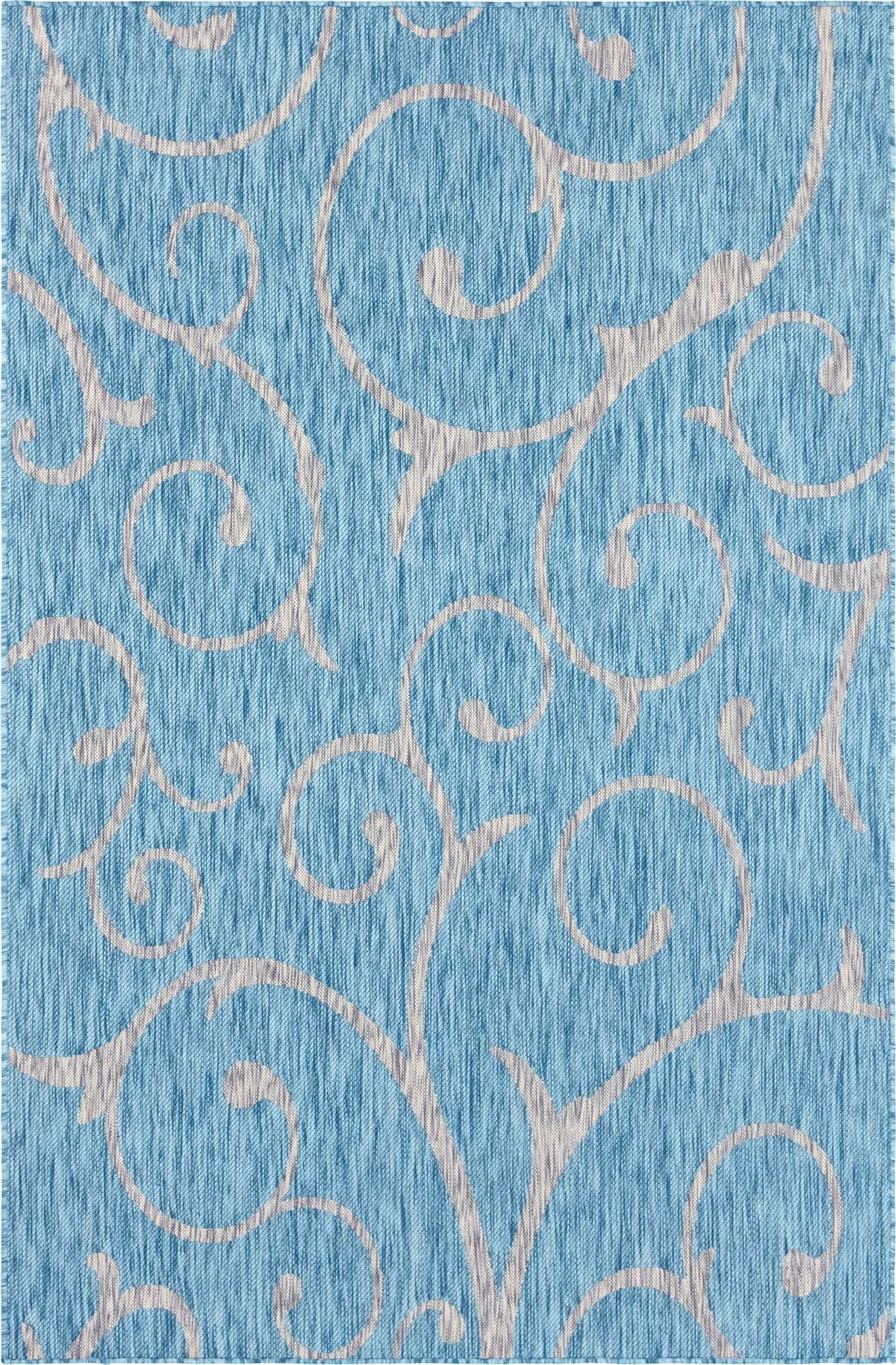 6' x 9' Easy-Clean Botanical Indoor / Outdoor Rug