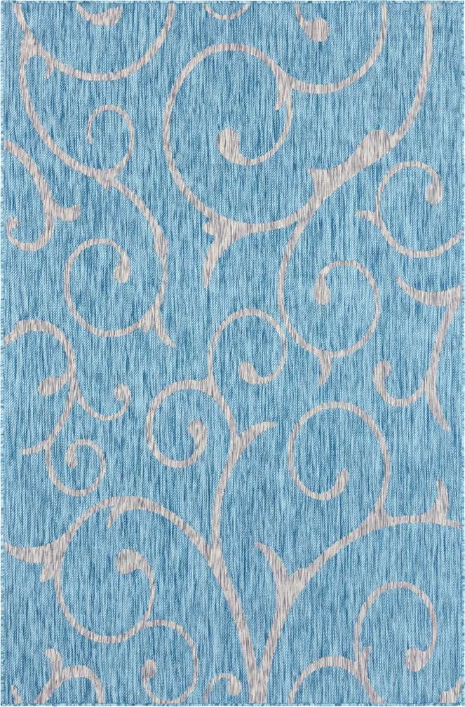 6' x 9' Easy-Clean Botanical Indoor / Outdoor Rug