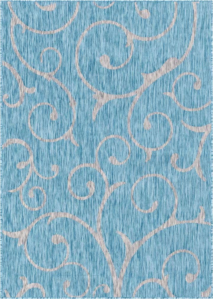 5' 3 x 8' Easy-Clean Botanical Indoor / Outdoor Rug