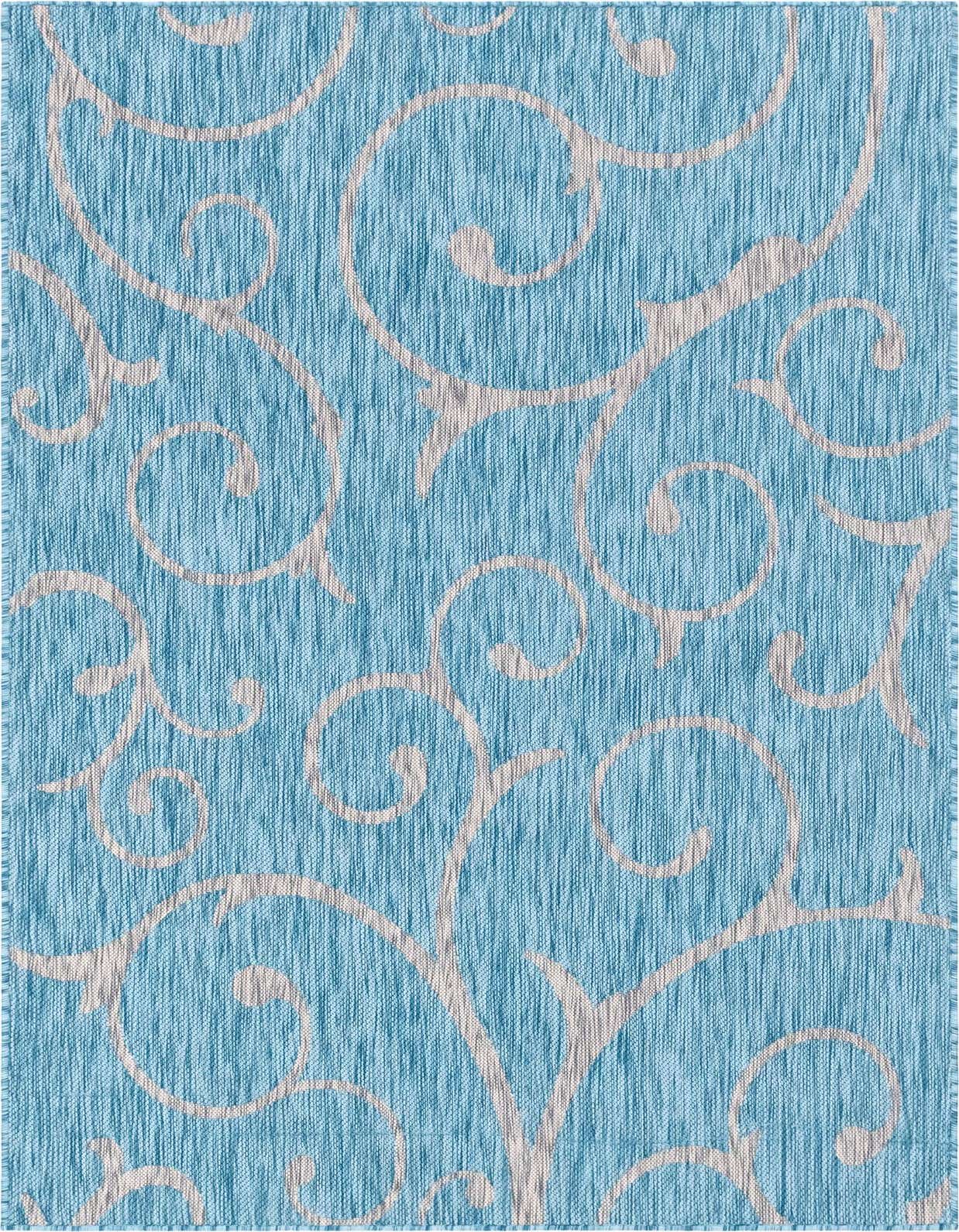 5' 3 x 8' Easy-Clean Botanical Indoor / Outdoor Rug