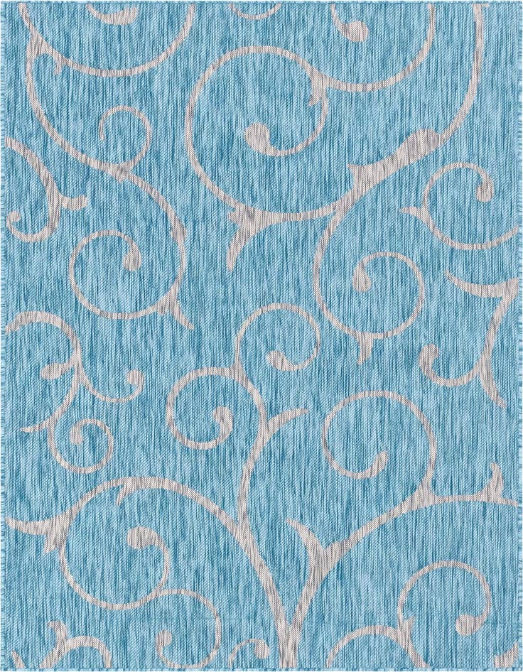 Detail image of 5' 3 x 8' Easy-Clean Botanical Indoor / Outdoor Rug