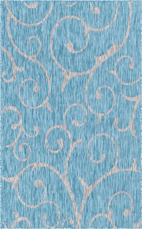 Detail image of 5' 3 x 8' Easy-Clean Botanical Indoor / Outdoor Rug