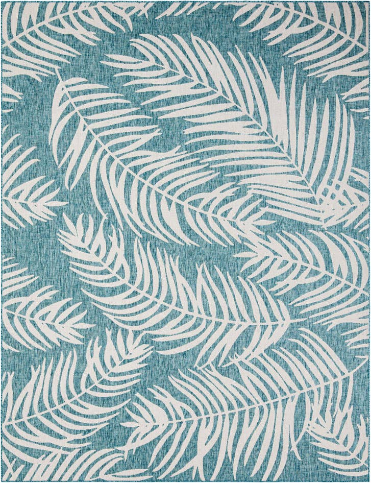 Detail image of 10' x 13' Easy-Clean Botanical Indoor / Outdoor Rug