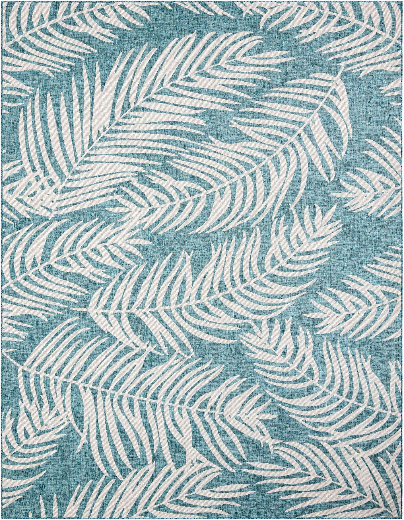 10' x 14' Easy-Clean Botanical Indoor / Outdoor Rug