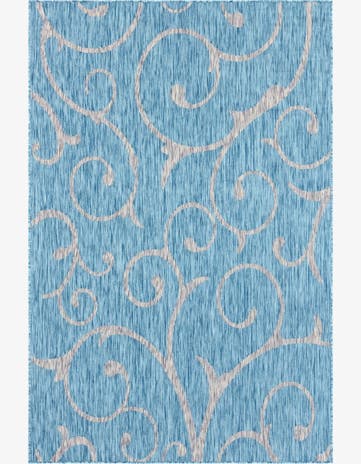 6' x 9' Easy-Clean Botanical Indoor / Outdoor Rug