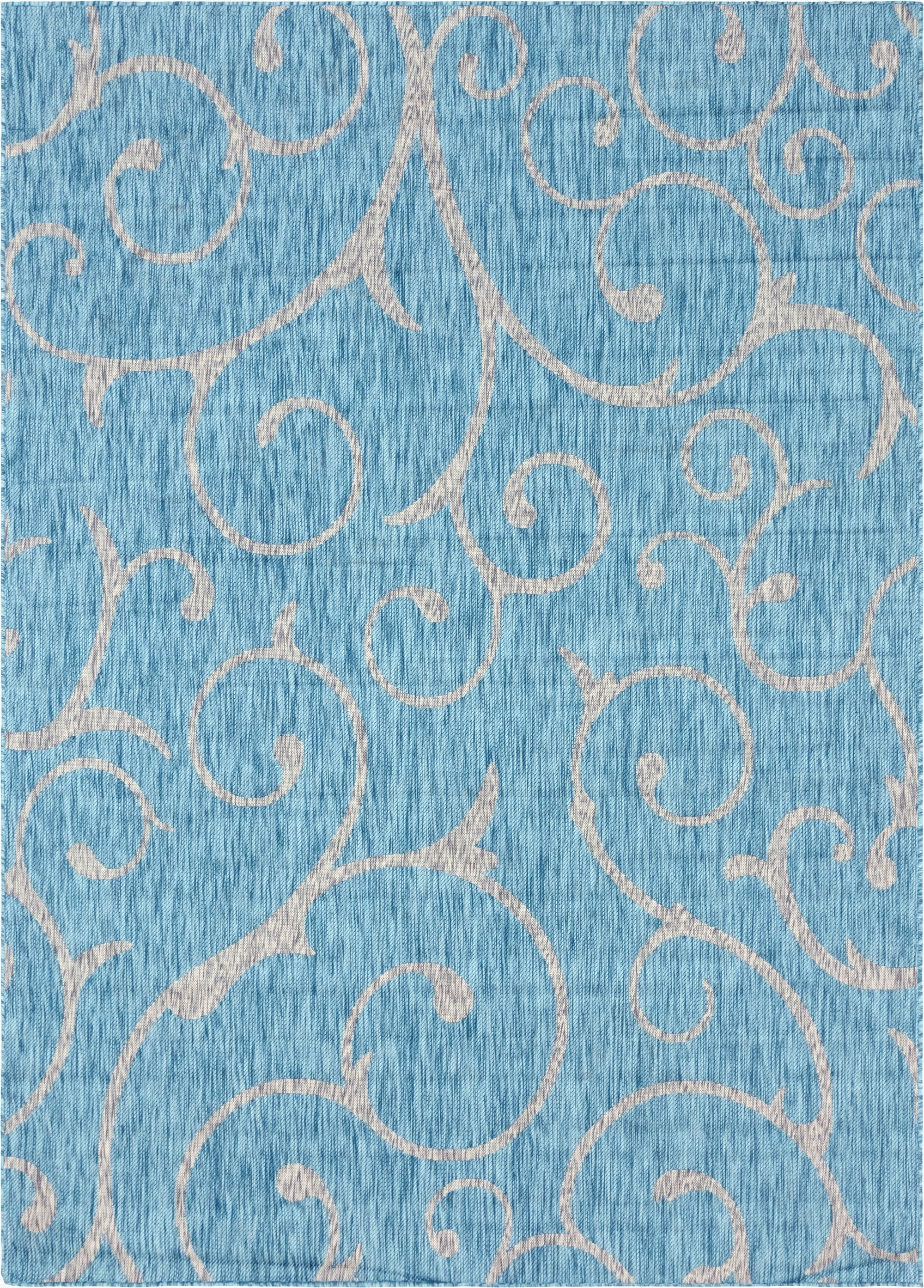 7' 10 x 11'  Washable Botanical Indoor / Outdoor Rug