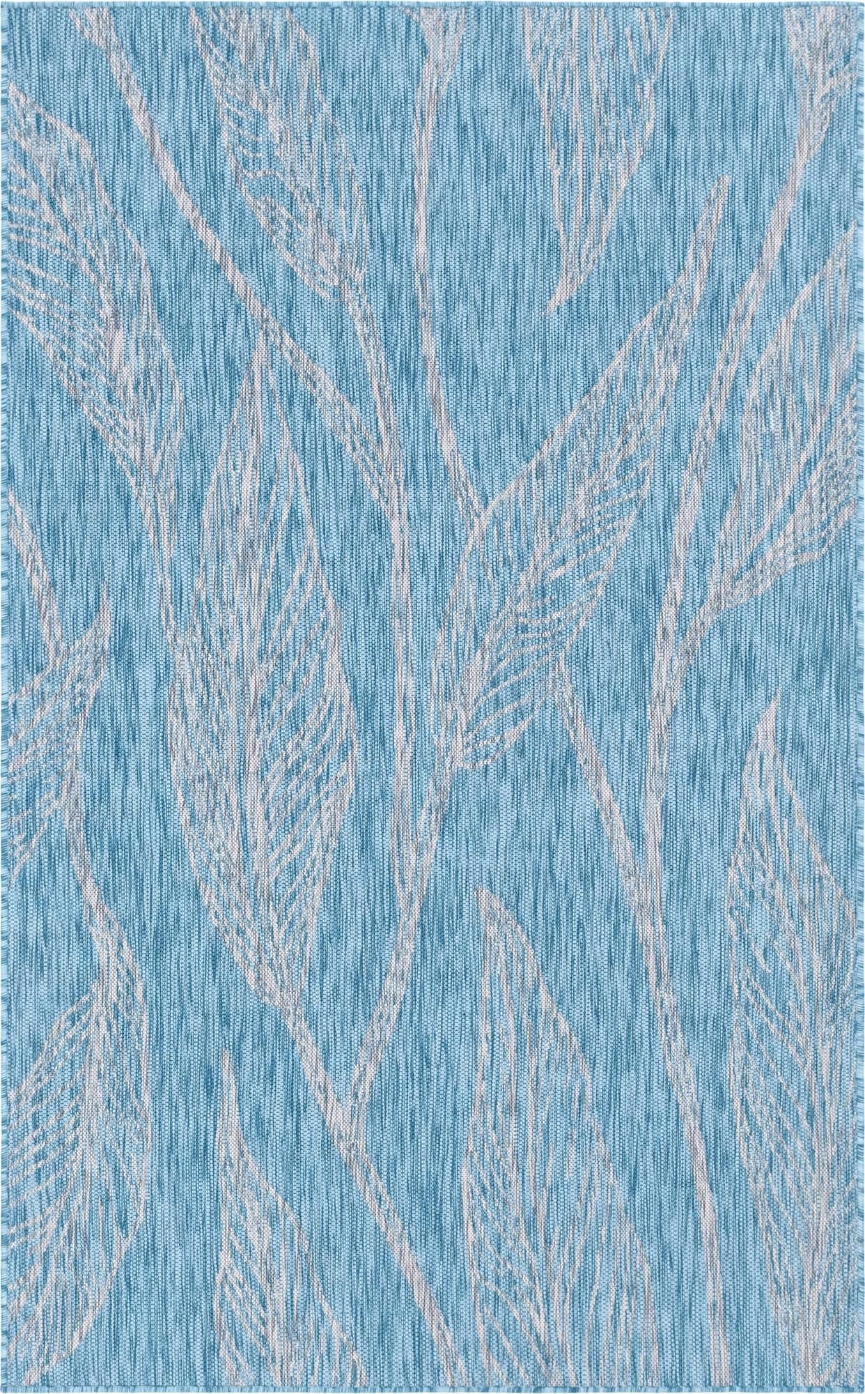 5' 3 x 8'  Washable Botanical Indoor / Outdoor Rug