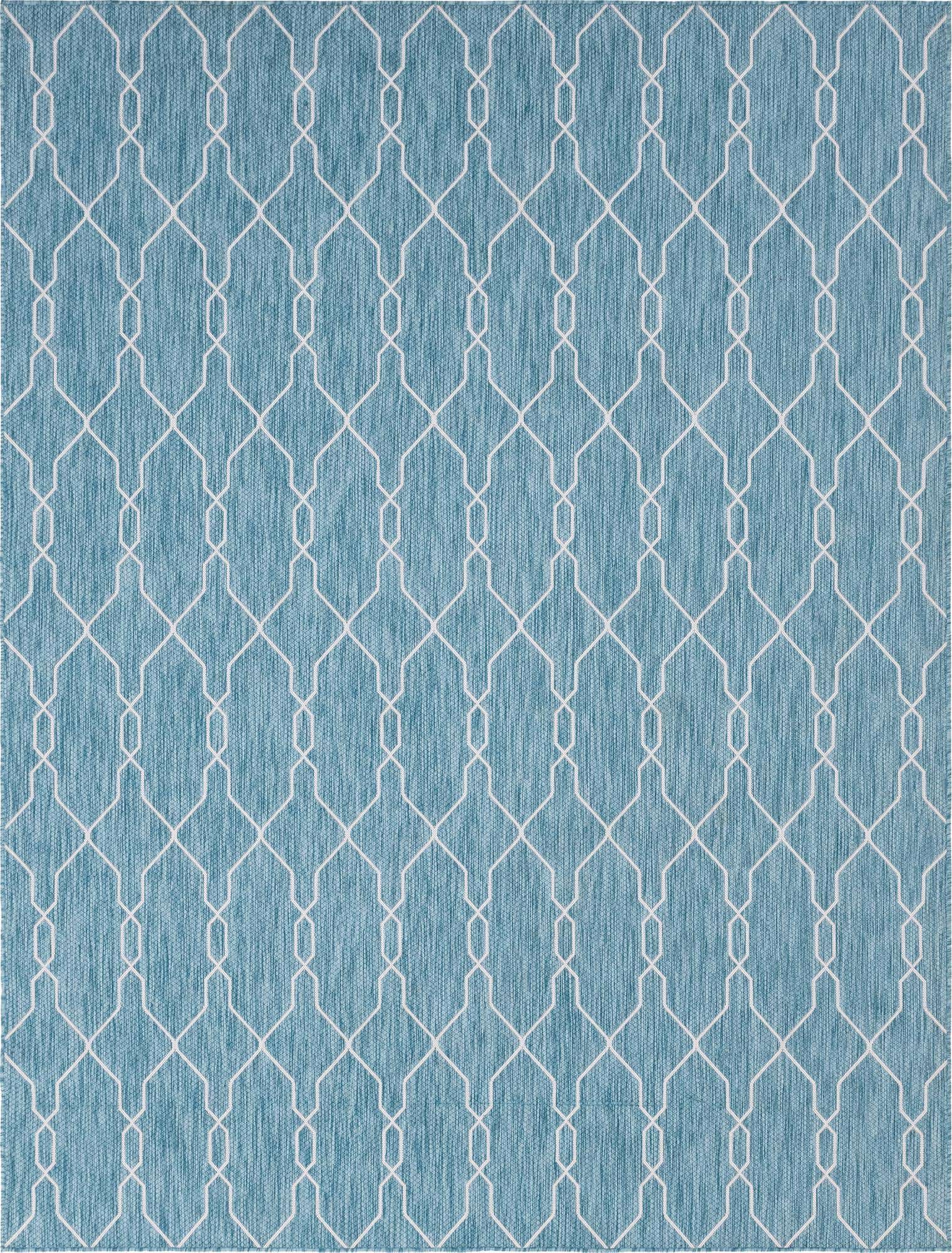 9' x 12' 2 Easy-Clean Lattice Indoor / Outdoor Rug