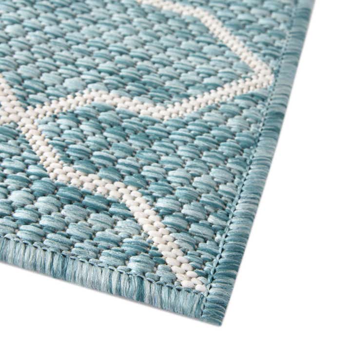 Custom Light Aqua Easy-Clean Lattice Indoor / Outdoor Rug