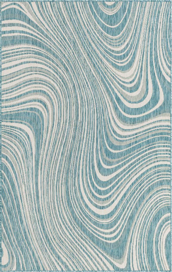 Detail image of 5' 3 x 8' Easy-Clean Modern Indoor / Outdoor Rug