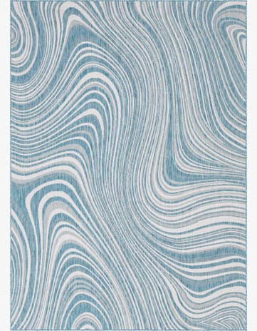 7' 10 x 11' Easy-Clean Modern Indoor / Outdoor Rug