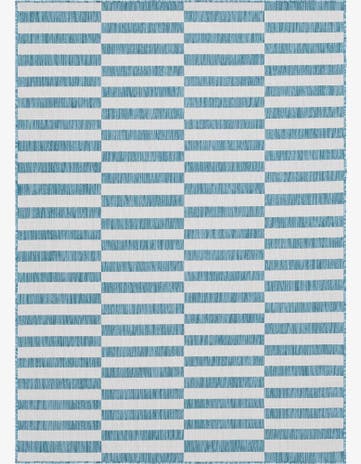 Light Aqua Easy-Clean Ribbon Indoor / Outdoor Rug