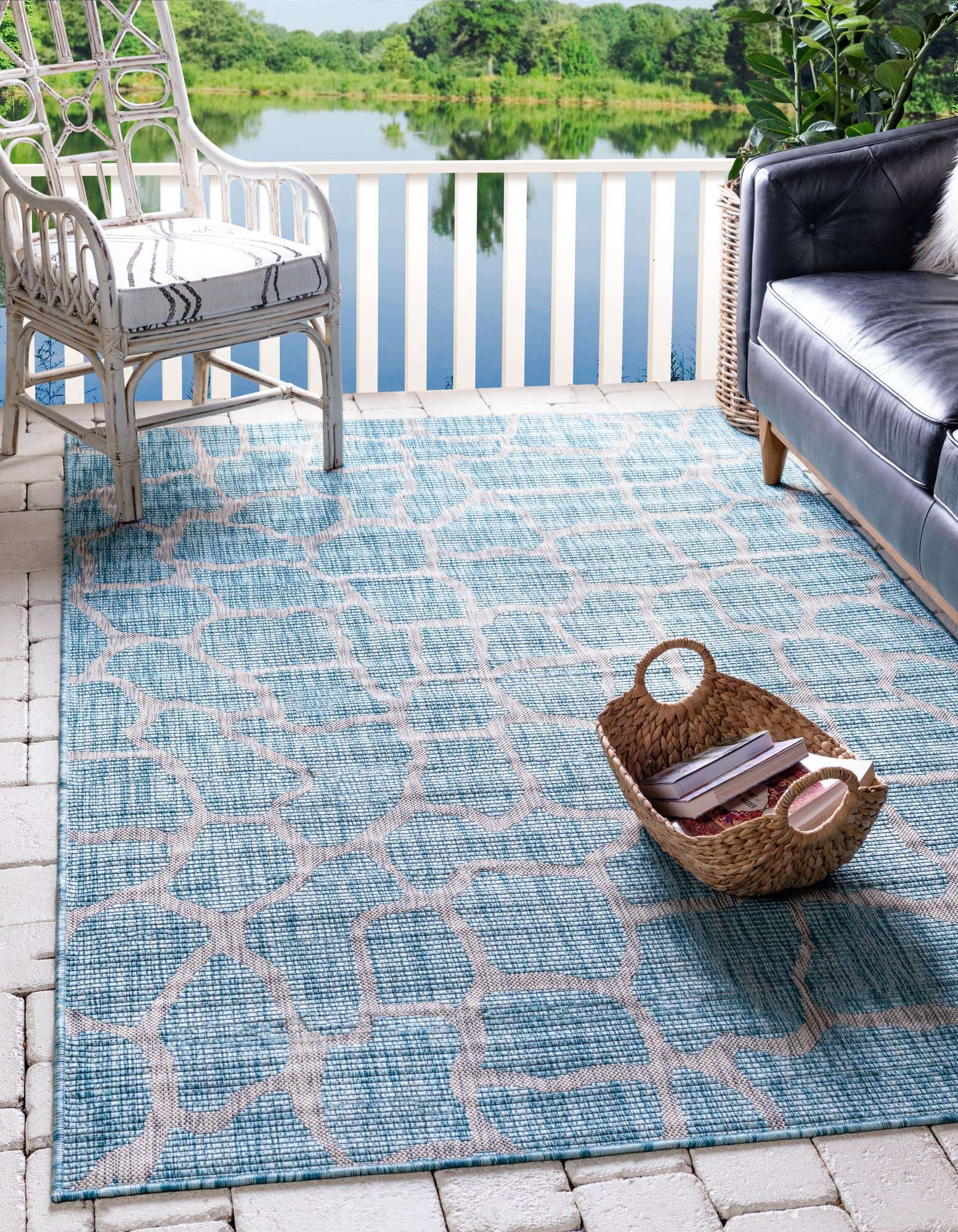 Detail image of Custom Light Aqua Safari Indoor / Outdoor Alfombra