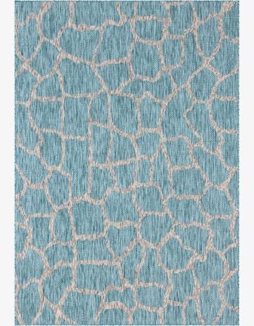 Light Aqua Easy-Clean Safari Indoor / Outdoor Rug